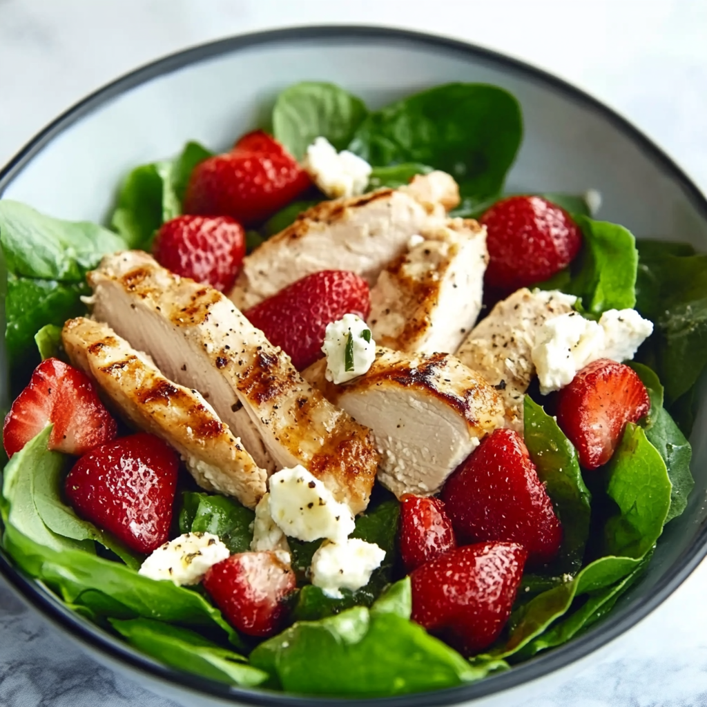la Salade de poulet aux fraises