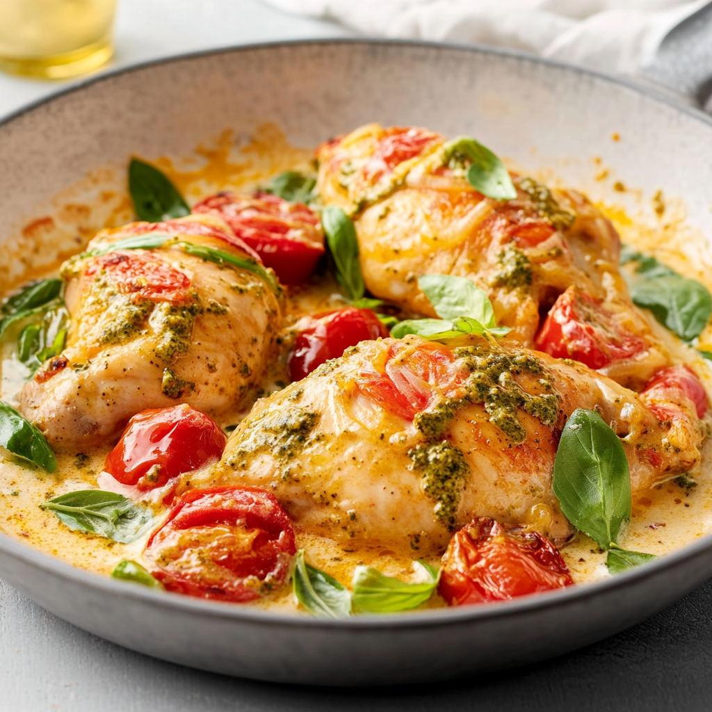 le Poulet au pesto crémeux