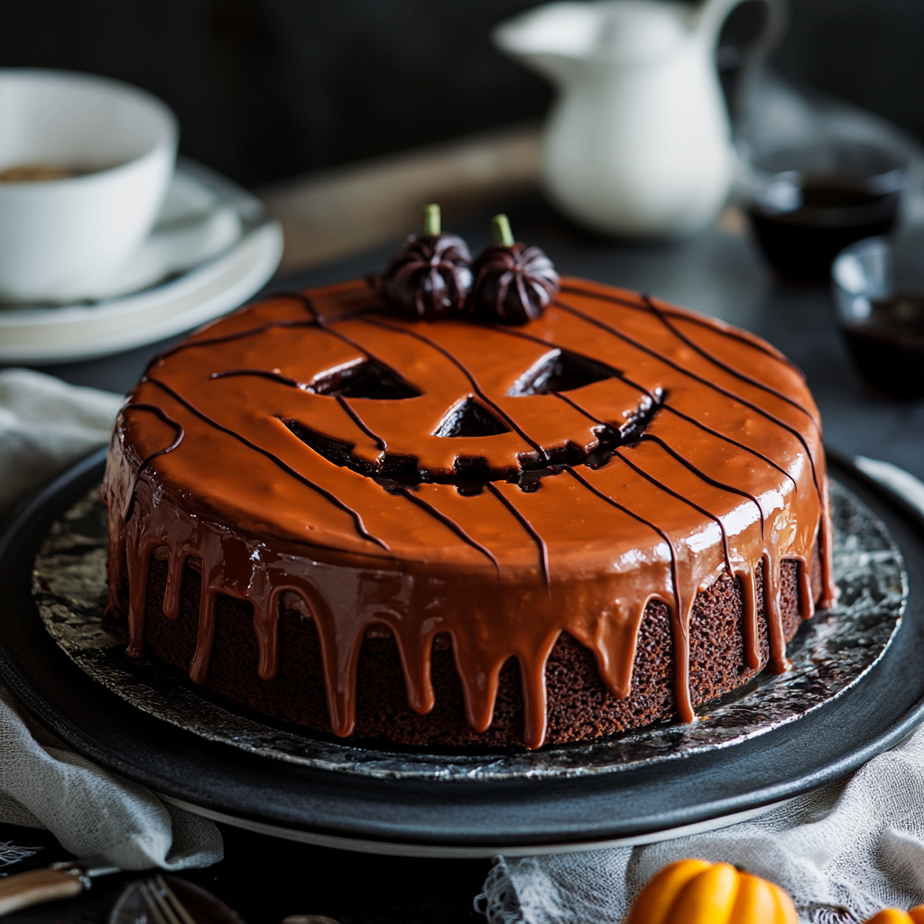 Gâteau d'Halloween au Chocolat et à la Citrouille