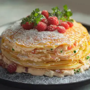 Gâteau de Crêpes Salées