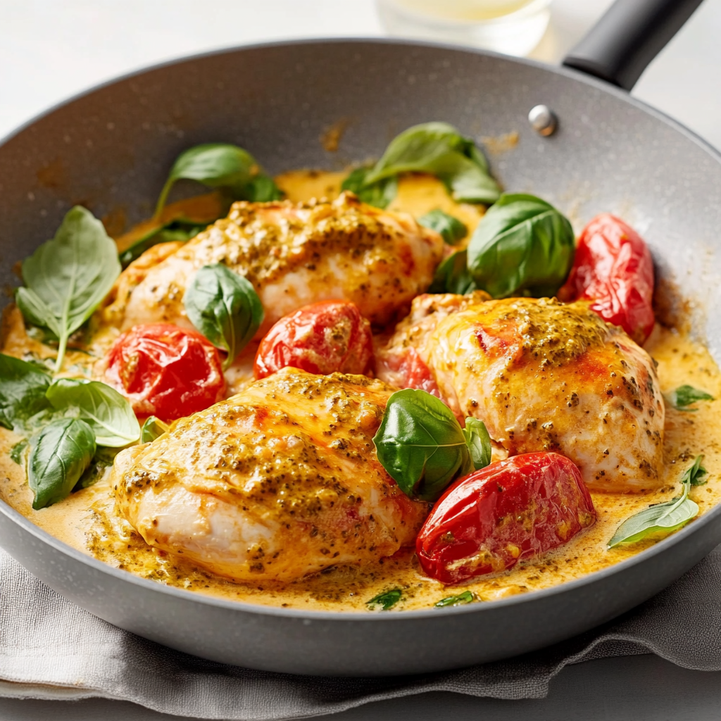 le Poulet au pesto crémeux