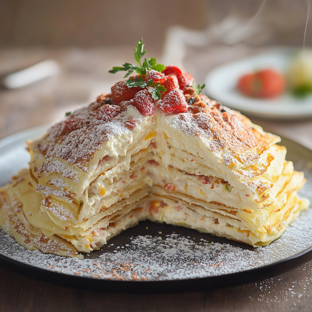 Gâteau de Crêpes Salées