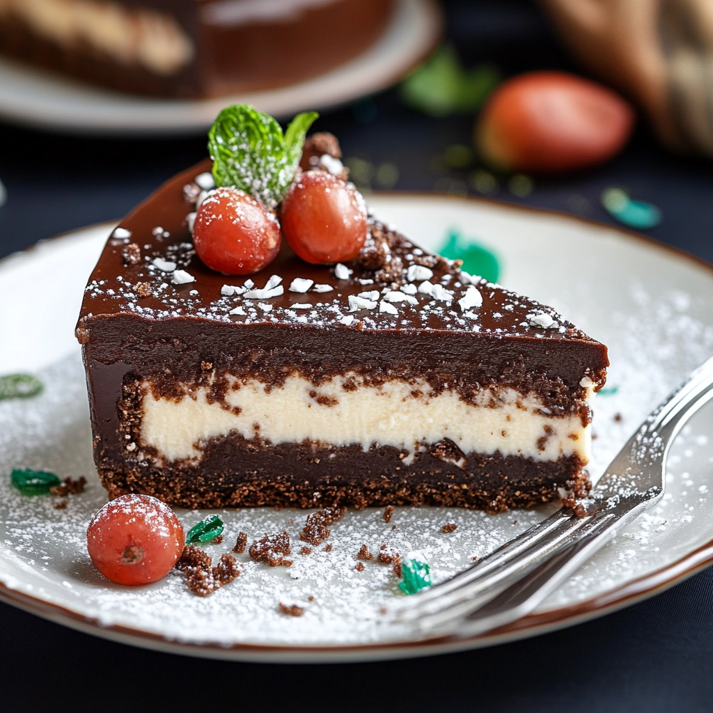 Gâteau au fromage chocolat noix de coco