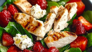 la Salade de poulet aux fraises