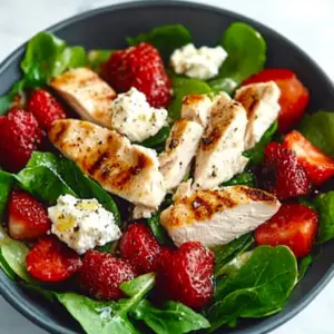 la Salade de poulet aux fraises