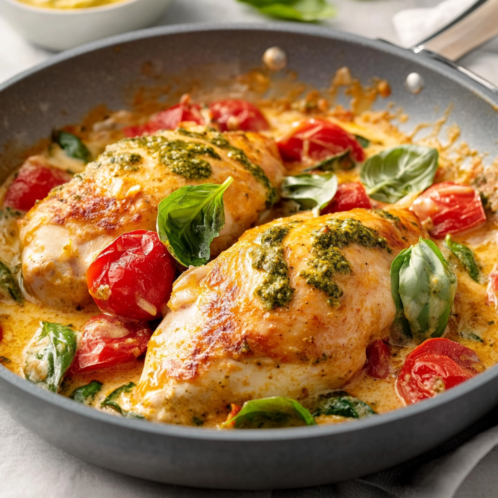 le Poulet au pesto crémeux