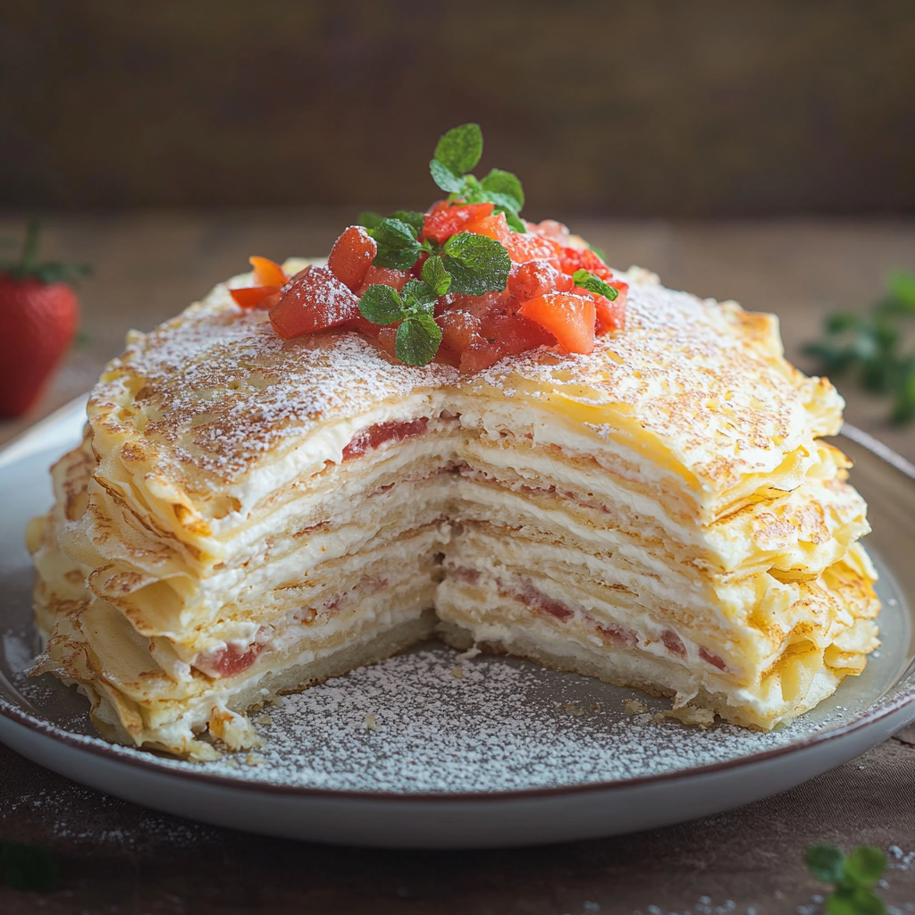 Gâteau de Crêpes Salées