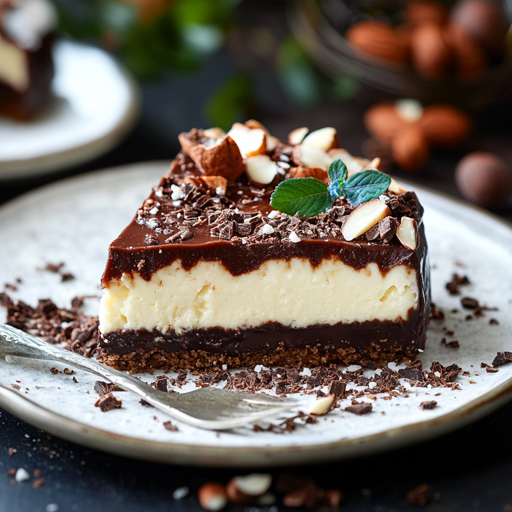 Gâteau au fromage chocolat noix de coco