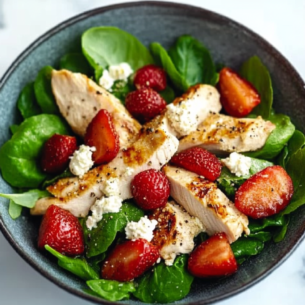 la Salade de poulet aux fraises
