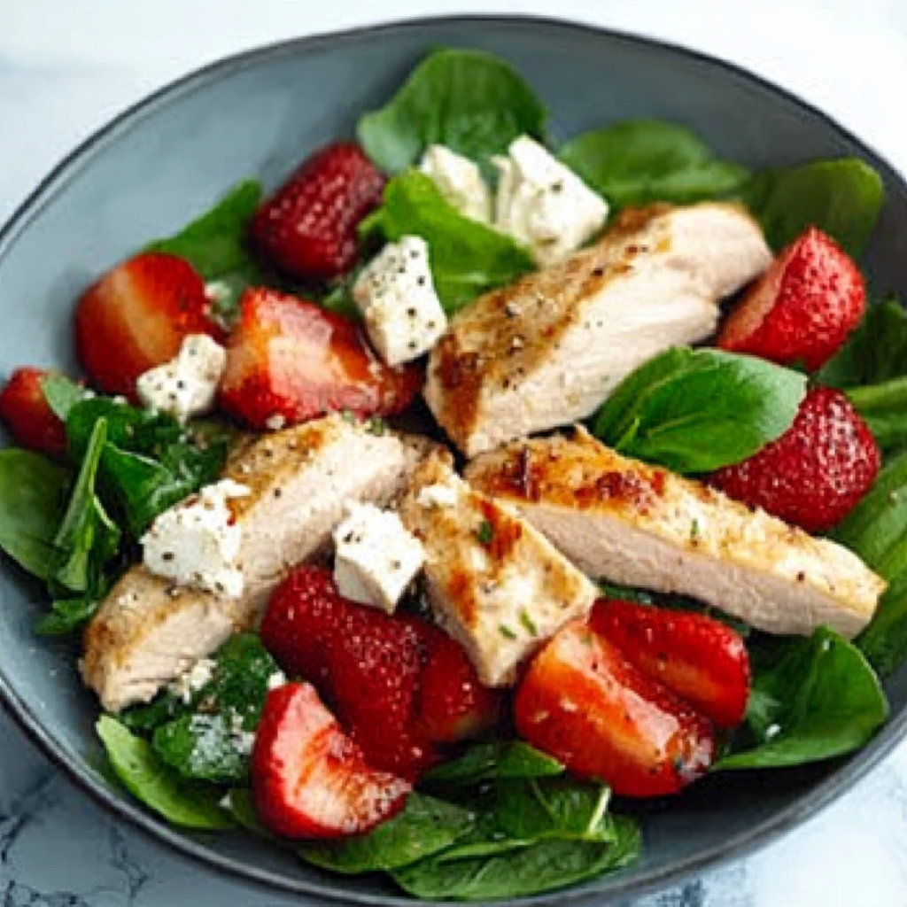la Salade de poulet aux fraises
