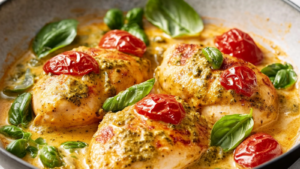 le Poulet au pesto crémeux