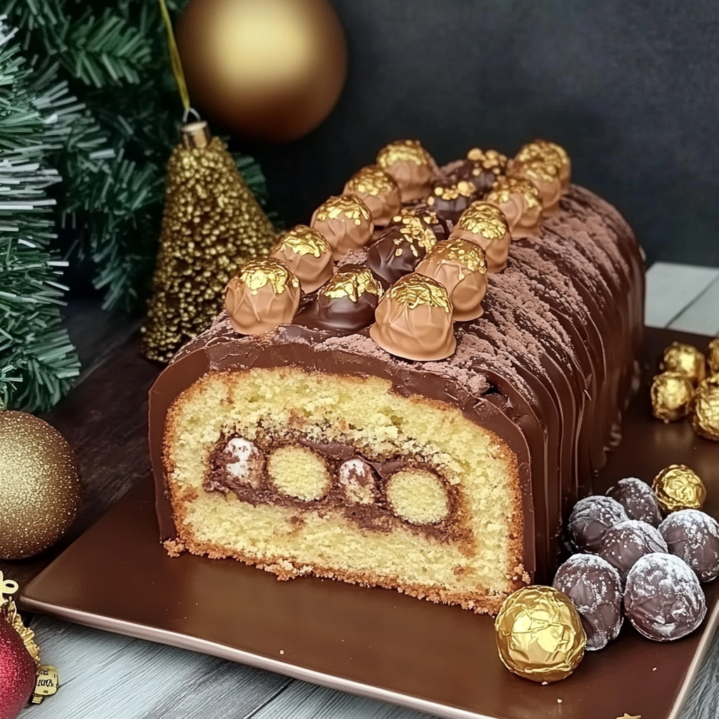 Bûche de Noël au Chocolat Ferrero Rocher