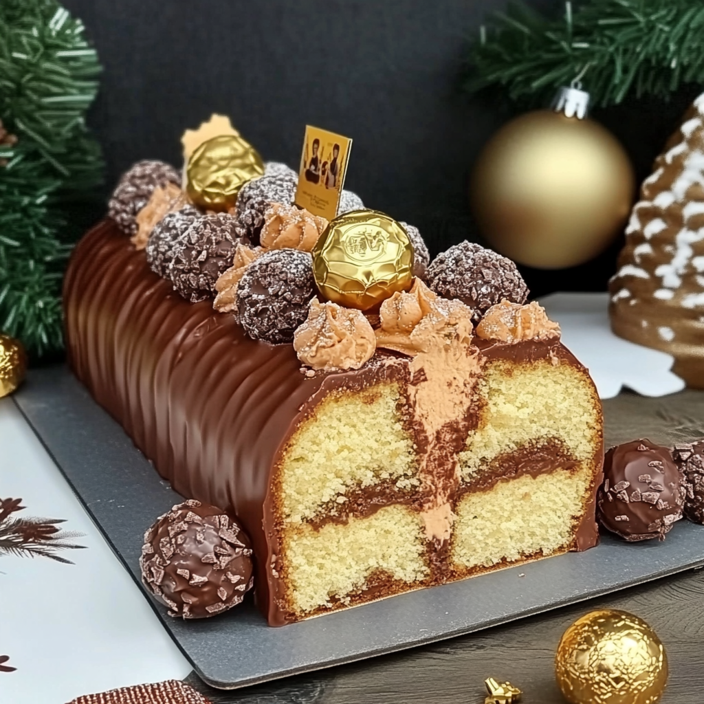 Bûche de Noël au Chocolat Ferrero Rocher