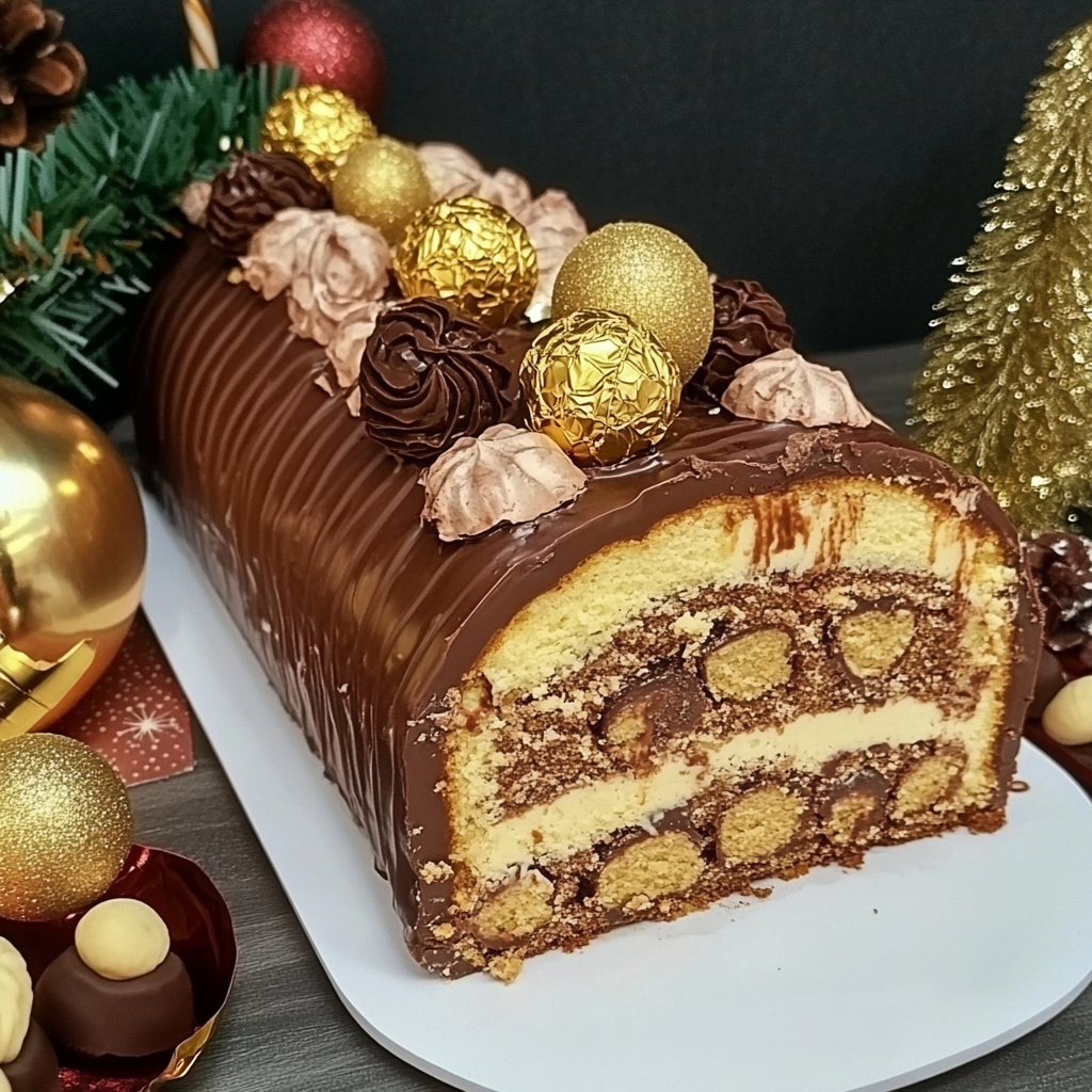 Bûche de Noël au Chocolat Ferrero Rocher