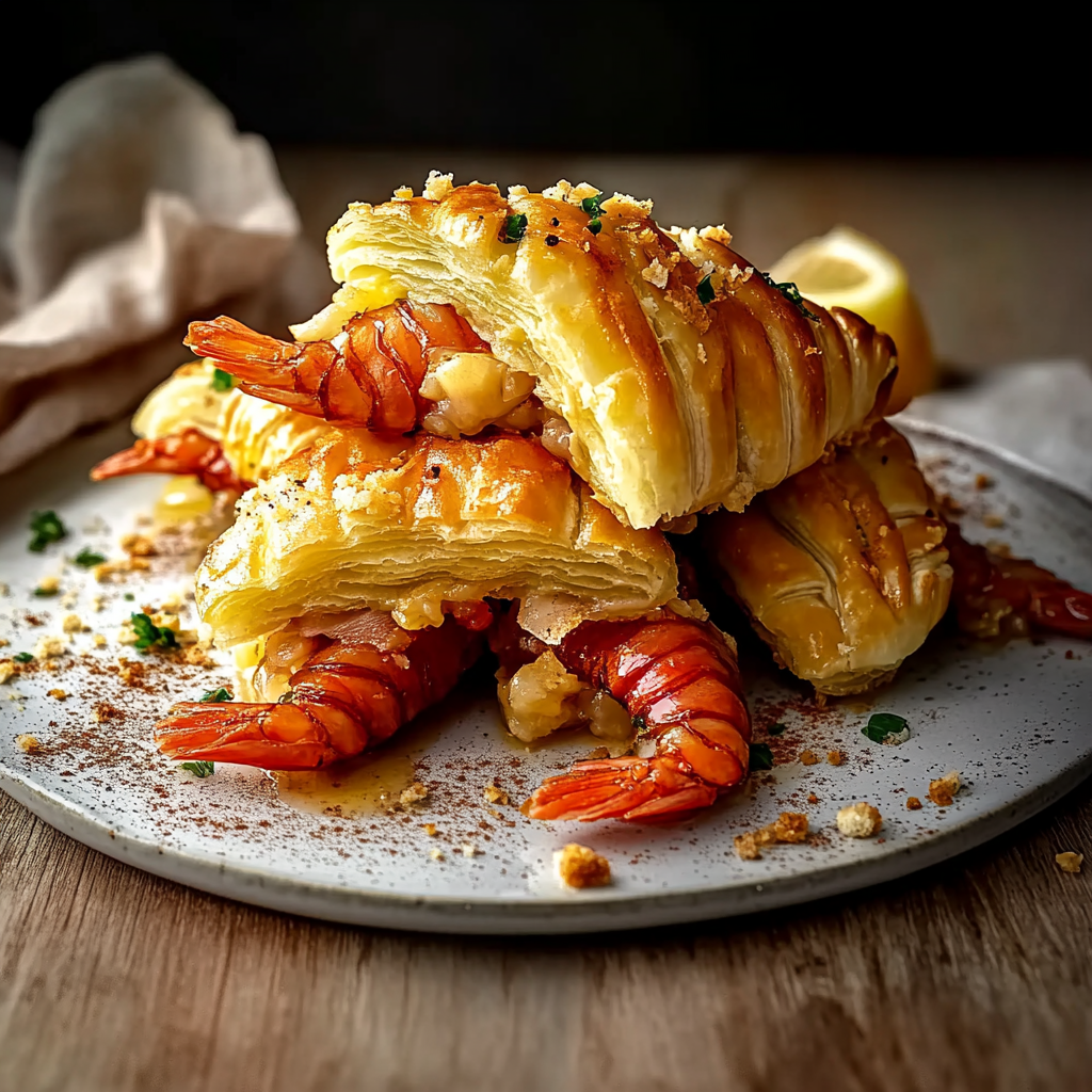 Crevettes en Croûte de Pâte Feuilletée : Une Recette Éblouissante pour Vos Soirées Gourmandes