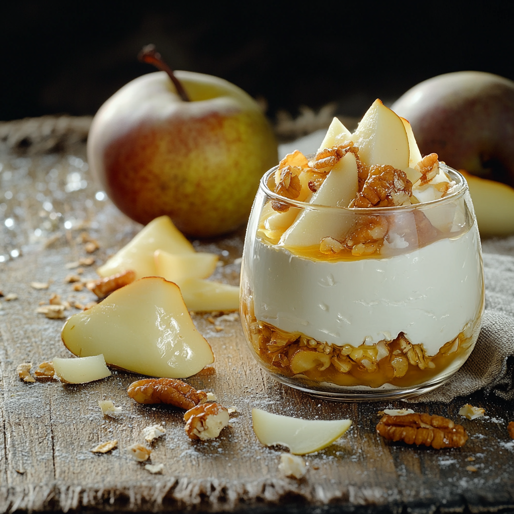 Verrines d'Automne: Une Symphonie Gourmande de Poires, Marrons et Fromage Blanc