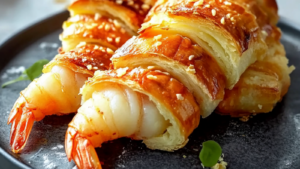 Crevettes en Croûte de Pâte Feuilletée : Une Recette Éblouissante pour Vos Soirées Gourmandes
