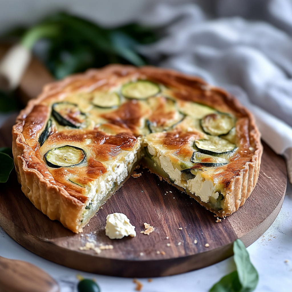 Recette de quiche sans pâte au chèvre et courgettes