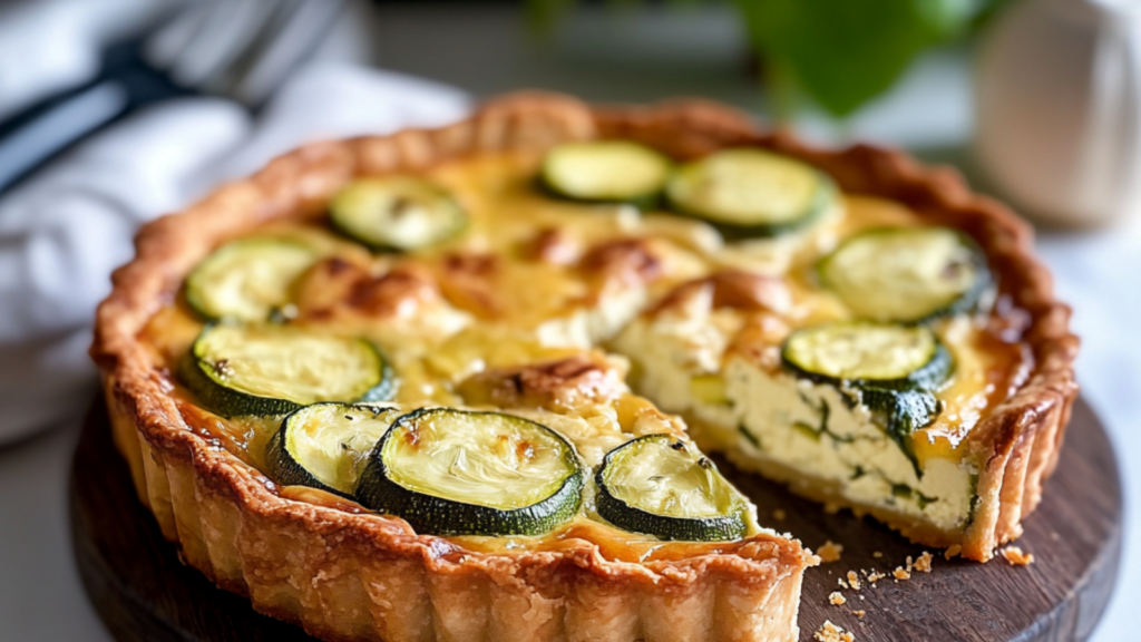 Recette de quiche sans pâte au chèvre et courgettes