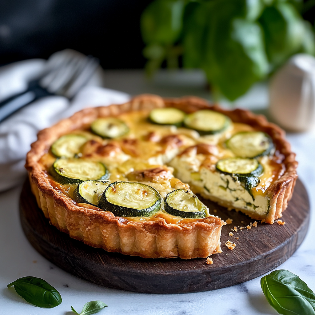 Recette de quiche sans pâte au chèvre et courgettes