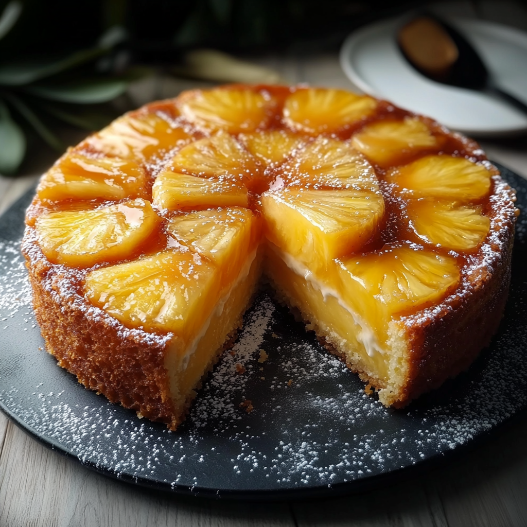 Gâteau Renversé à l'Ananas : Une Douceur Réconfortante Sans Sucre