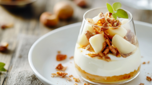 Verrines d'Automne: Une Symphonie Gourmande de Poires, Marrons et Fromage Blanc