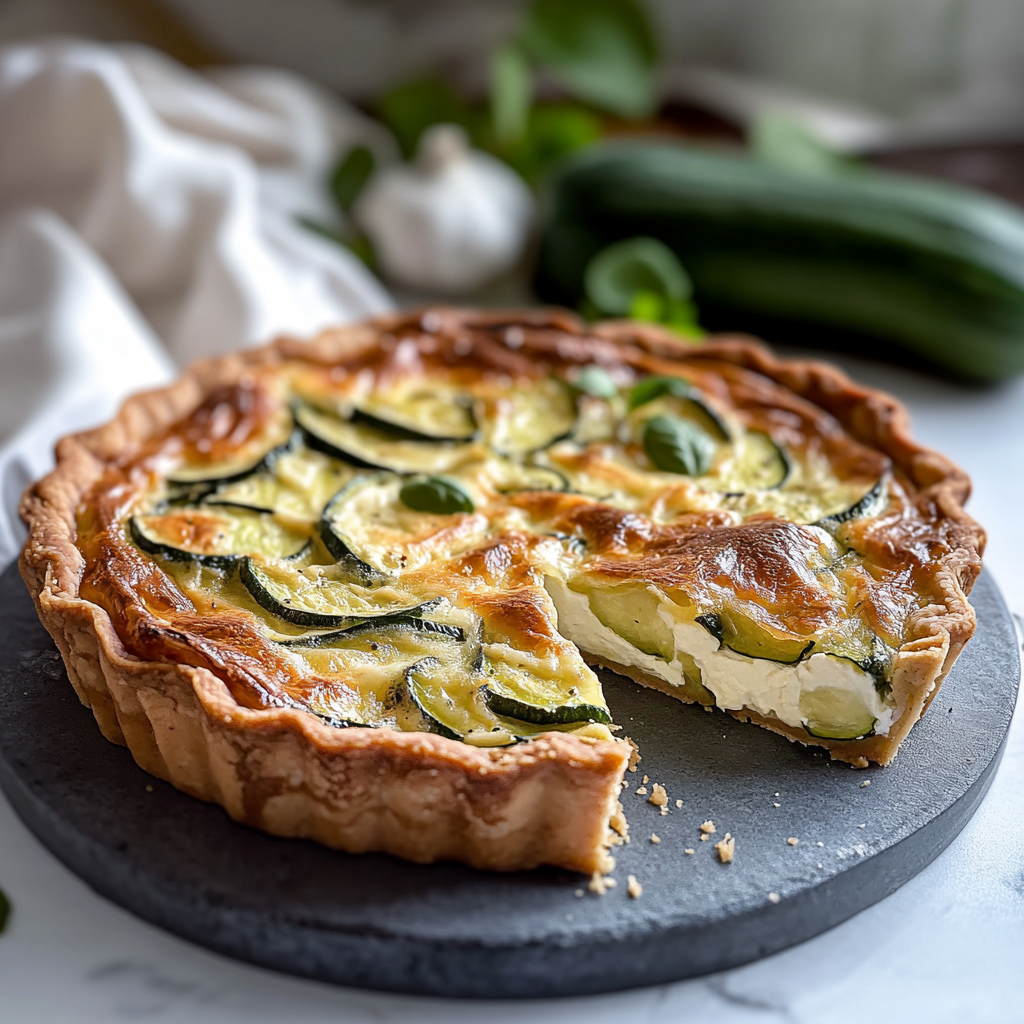 Recette de quiche sans pâte au chèvre et courgettes