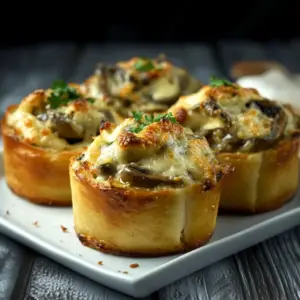 Bouchées croustillantes aux champignons gratinés : recette facile et délicieuse