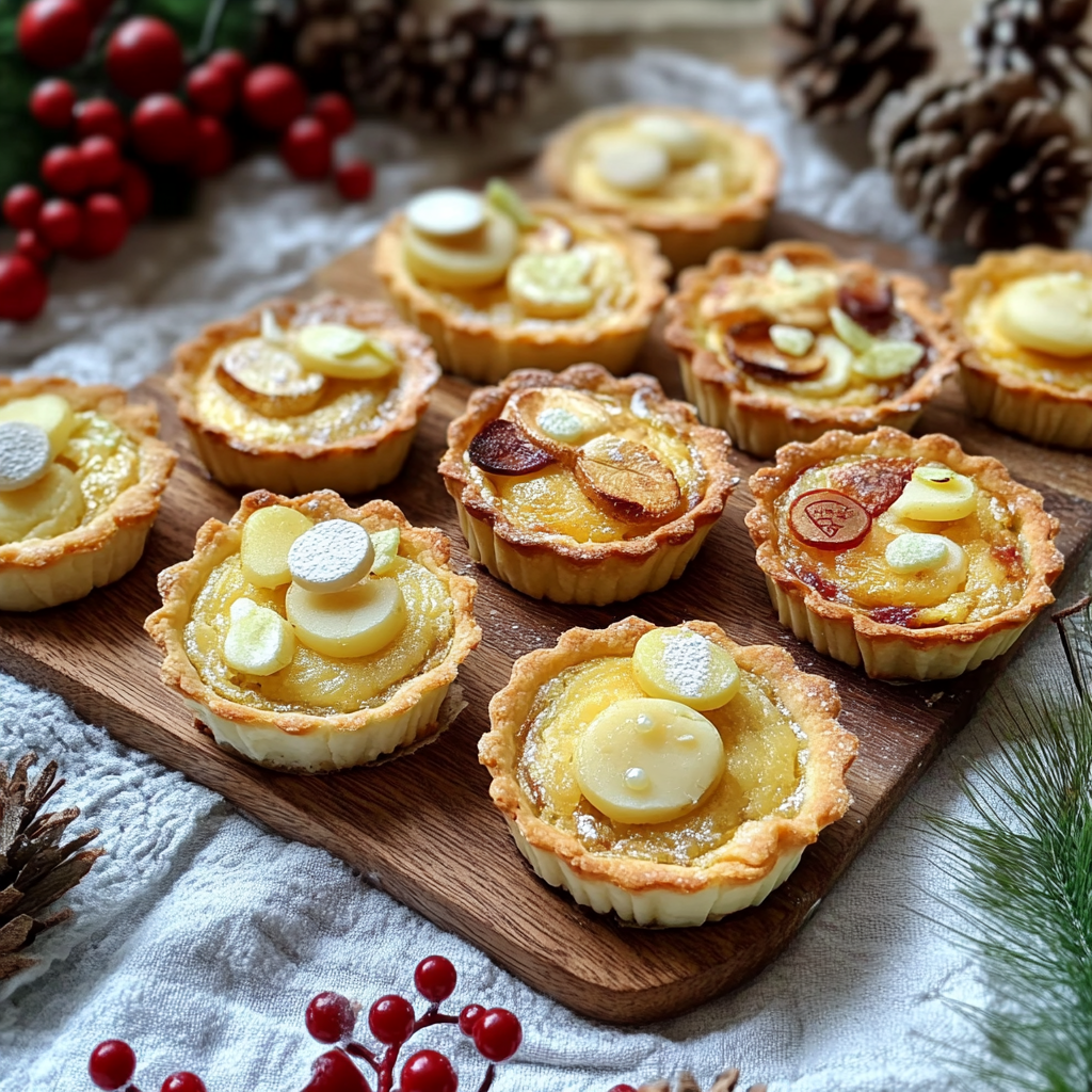 Mini-tartelettes fondue de poireaux noix de Saint-Jacques