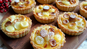 Mini-tartelettes fondue de poireaux noix de Saint-Jacques