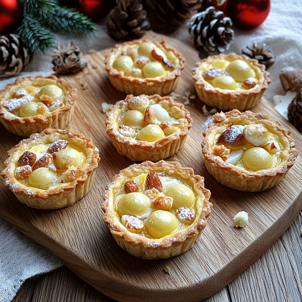 Mini-tartelettes fondue de poireaux noix de Saint-Jacques