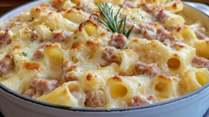 Pâtes à la Saucisse et Béchamel