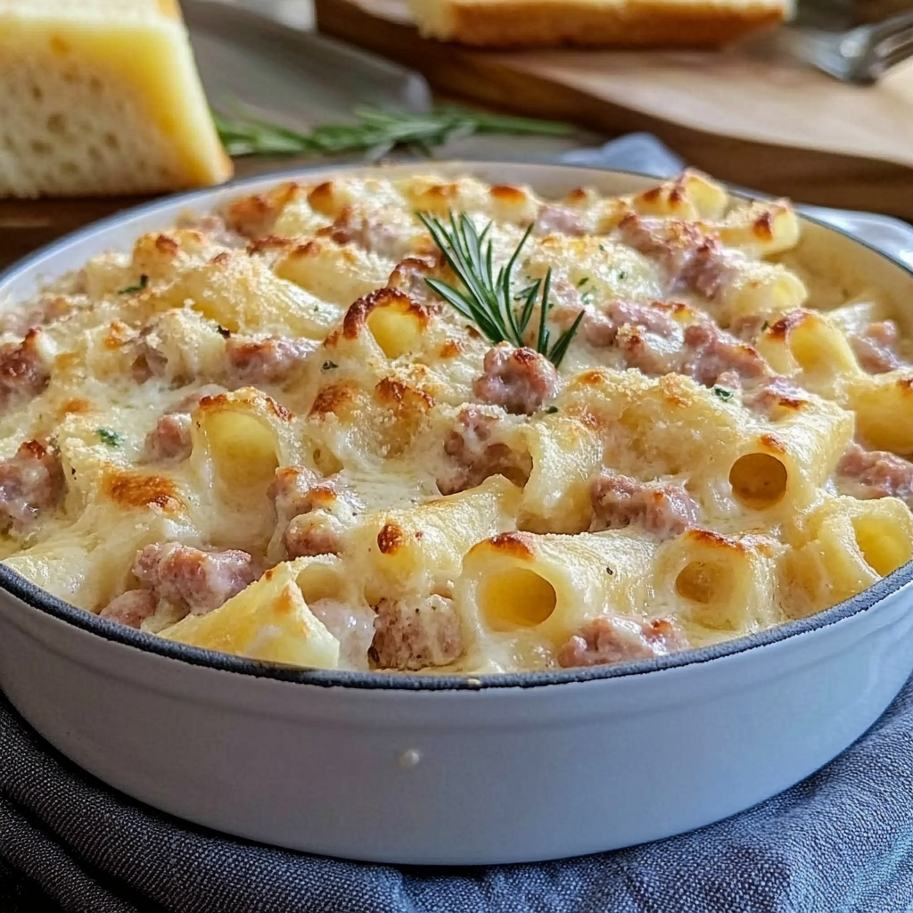 Pâtes à la Saucisse et Béchamel