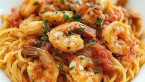 la Recette Pâtes aux Crevettes