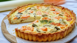 Recette Quiche aux poireaux et au saumon