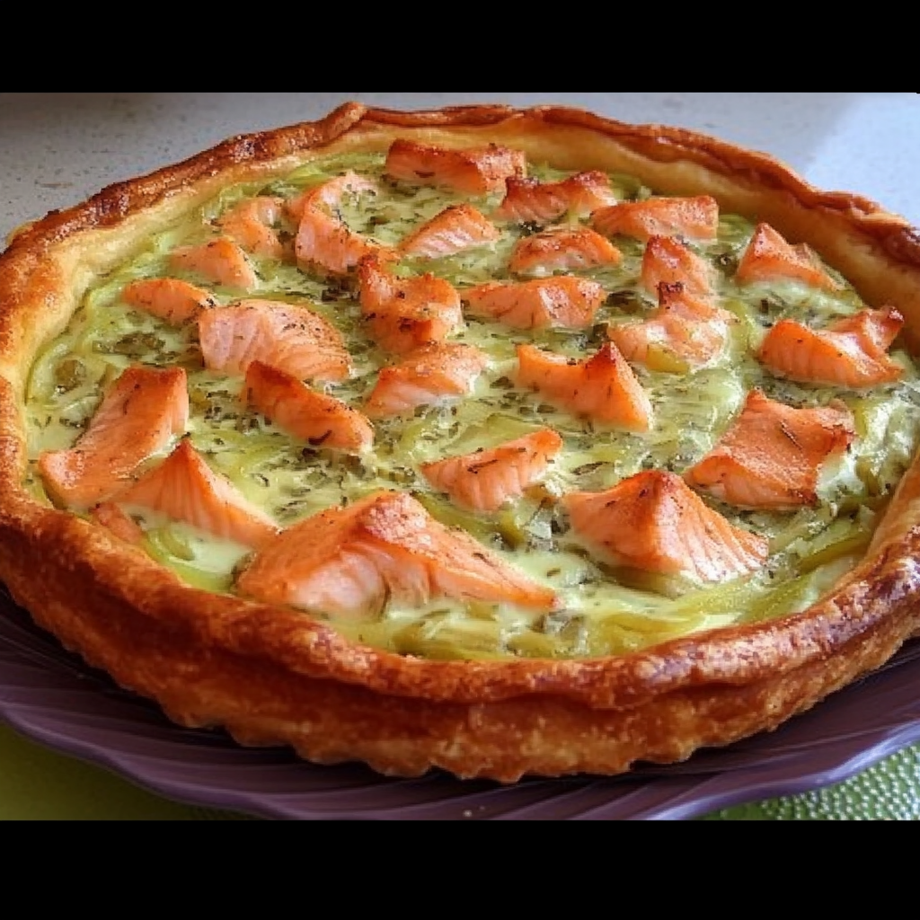 Tarte au Saumon et Oignon à la Crème Fraîche