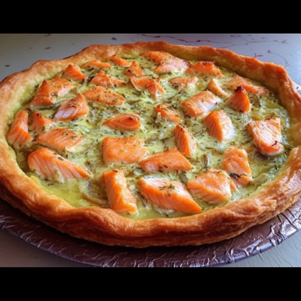 Tarte au Saumon et Oignon à la Crème Fraîche