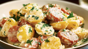 Pommes de Terre à la Sauscisse et aux Œufs