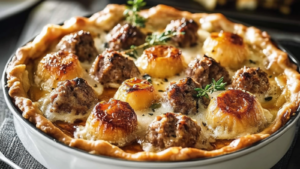 Tarte aux boulettes de viande