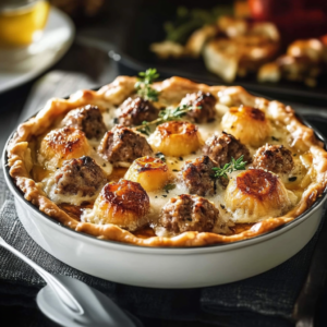 Tarte aux boulettes de viande