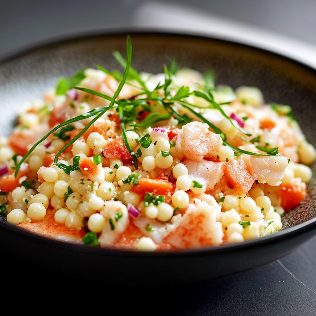 Salade de pâtes perles au surimi