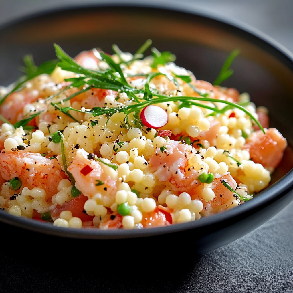 Salade de pâtes perles au surimi