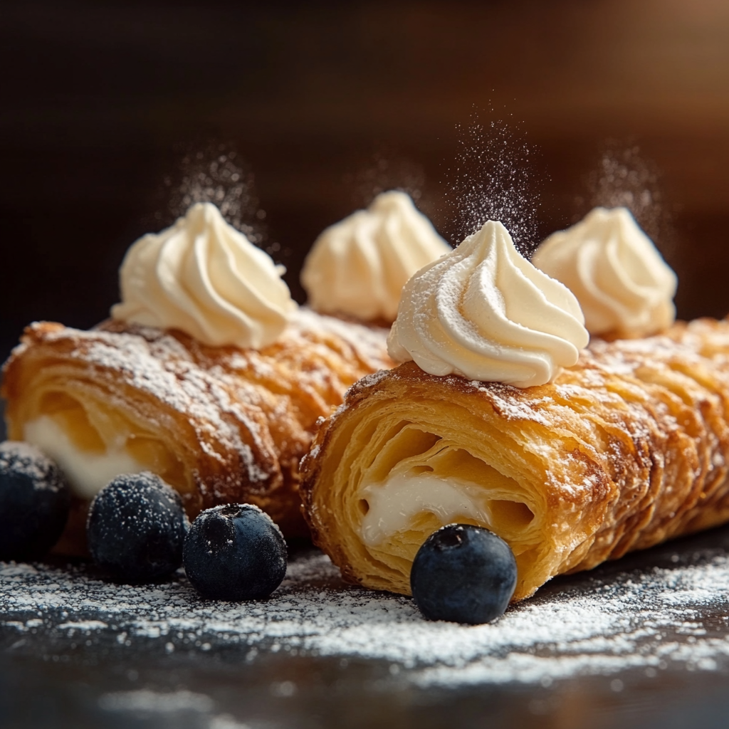 Recette de Cornets de Pâte Feuilletée Fourrés à la Crème Pâtissière