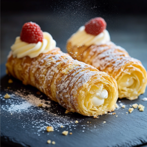 Recette de Cornets de Pâte Feuilletée Fourrés à la Crème Pâtissière