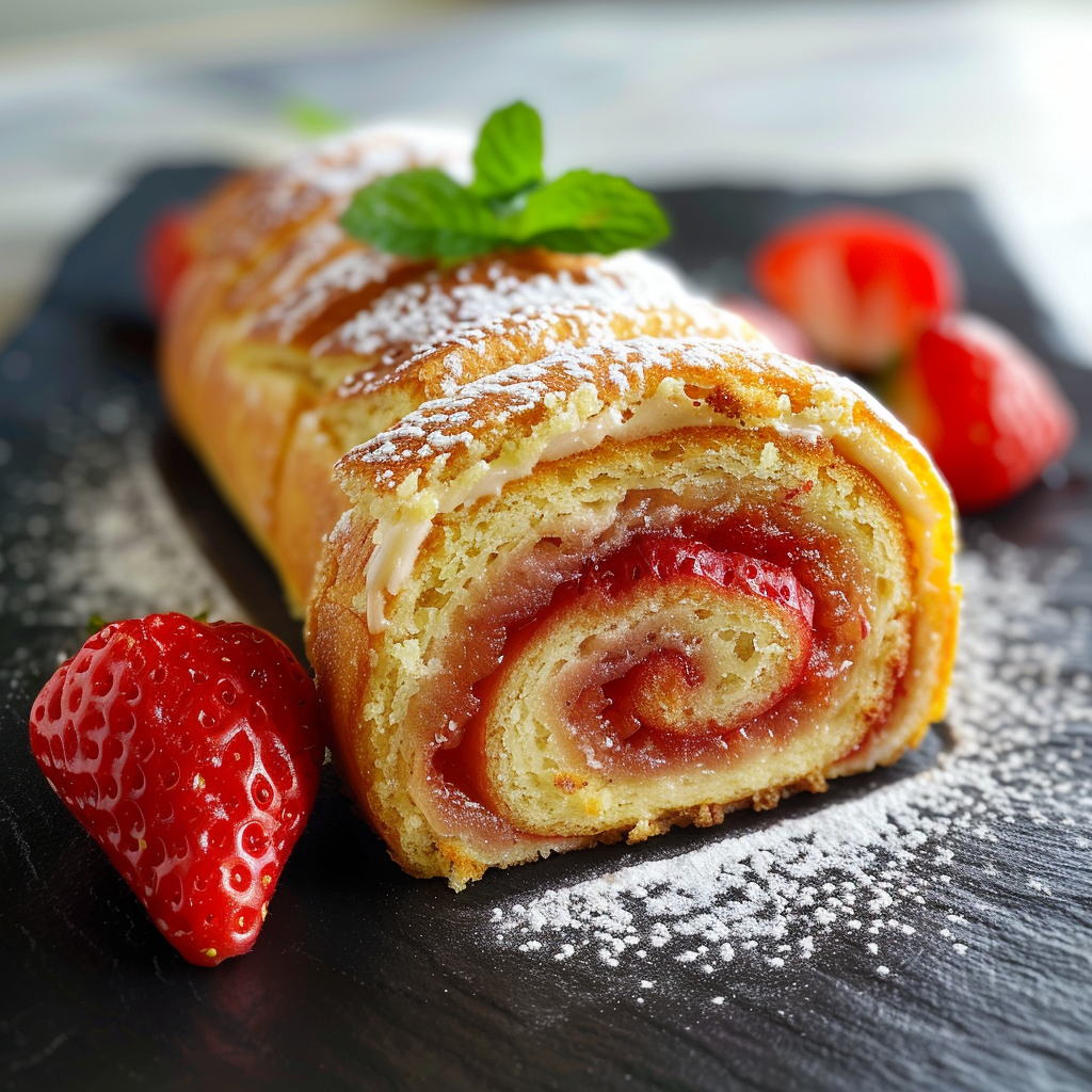 Roulé à la fraise depuis recettemoderne.com