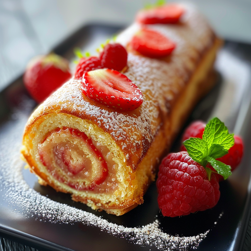 Roulé à la fraise Depuis recettemoderne.com