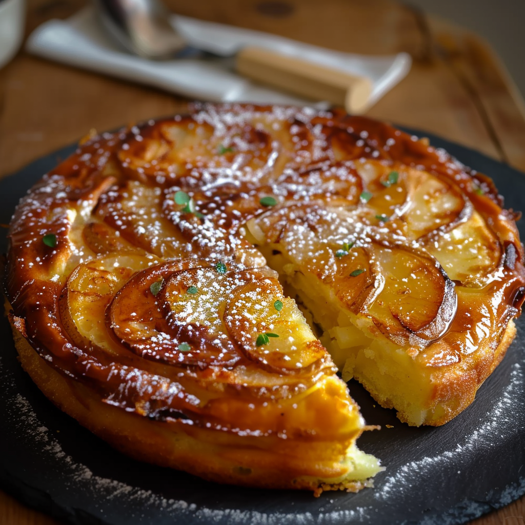 gâteau aux pommes à la poêle depuis recettemoderne.com