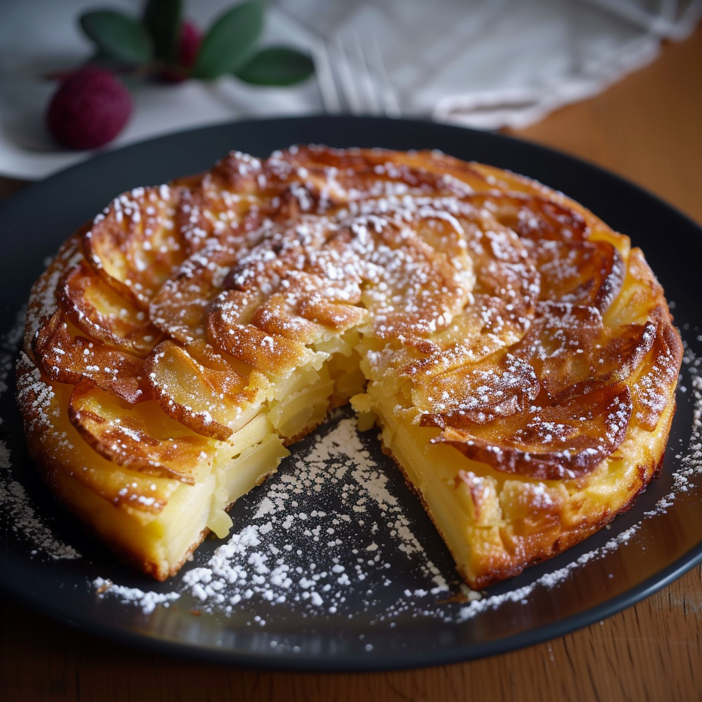 gâteau aux pommes à la poêle depuis recettemoderne.com