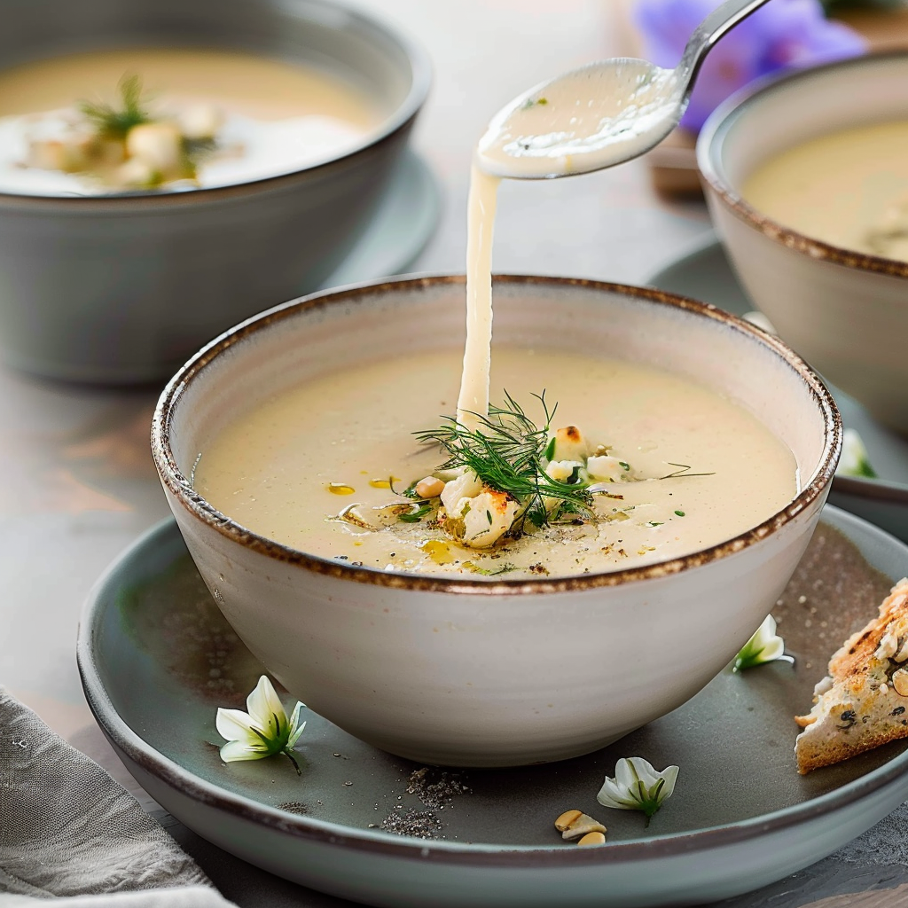 Recette de soupe crémeuse au chou-fleur