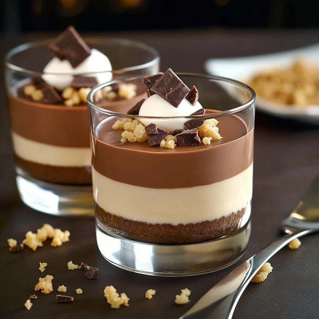 mousse aux trois chocolats en verrines